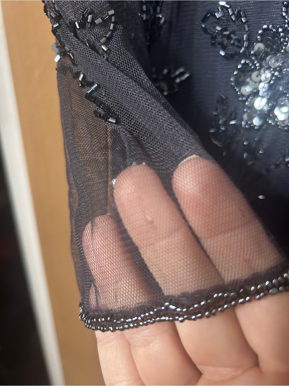 Charcoal Beaded Lace Sheath Dress - Evening Elegance - Picture 13 of 13